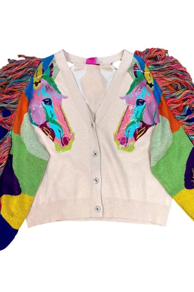 Queen of Sparkles - Horse Hair Cardigan with Fringe
