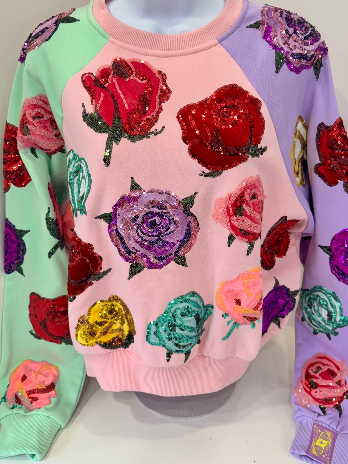 Queen of Sparkles-Roses Sweatshirt