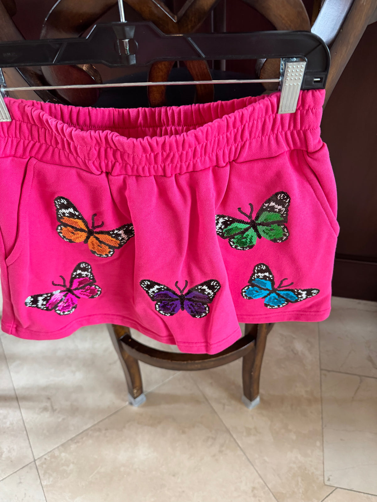Queen of Sparkles - Butterfly skorts Hot Pink