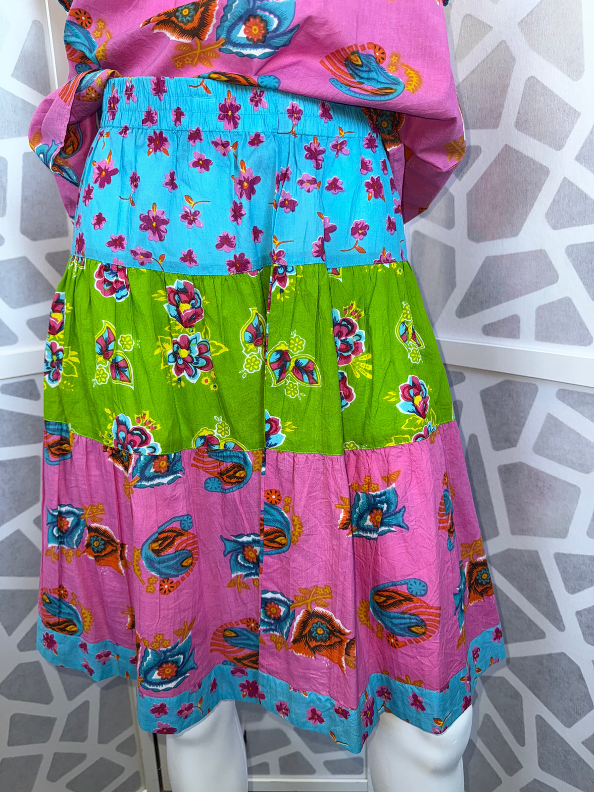 Ivy Jane - Mutli Floral Print Tiered Skirt