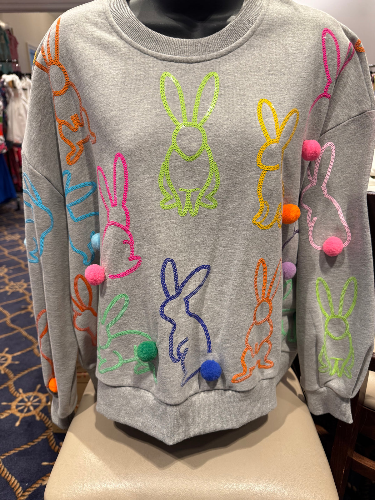 Queen of Sparkles - Grey Bunny Sweatshirt