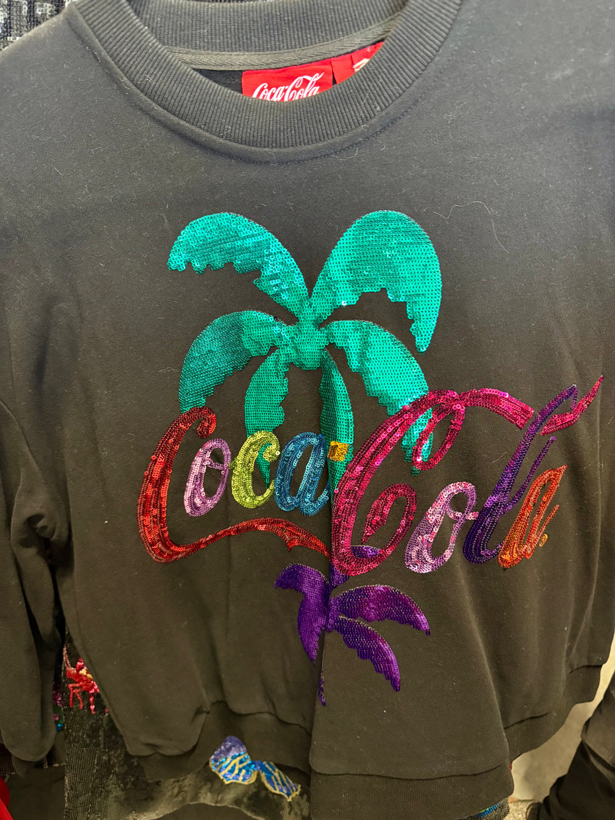 Queen of Sparkles-Black Coca-Cola Sweatshirt