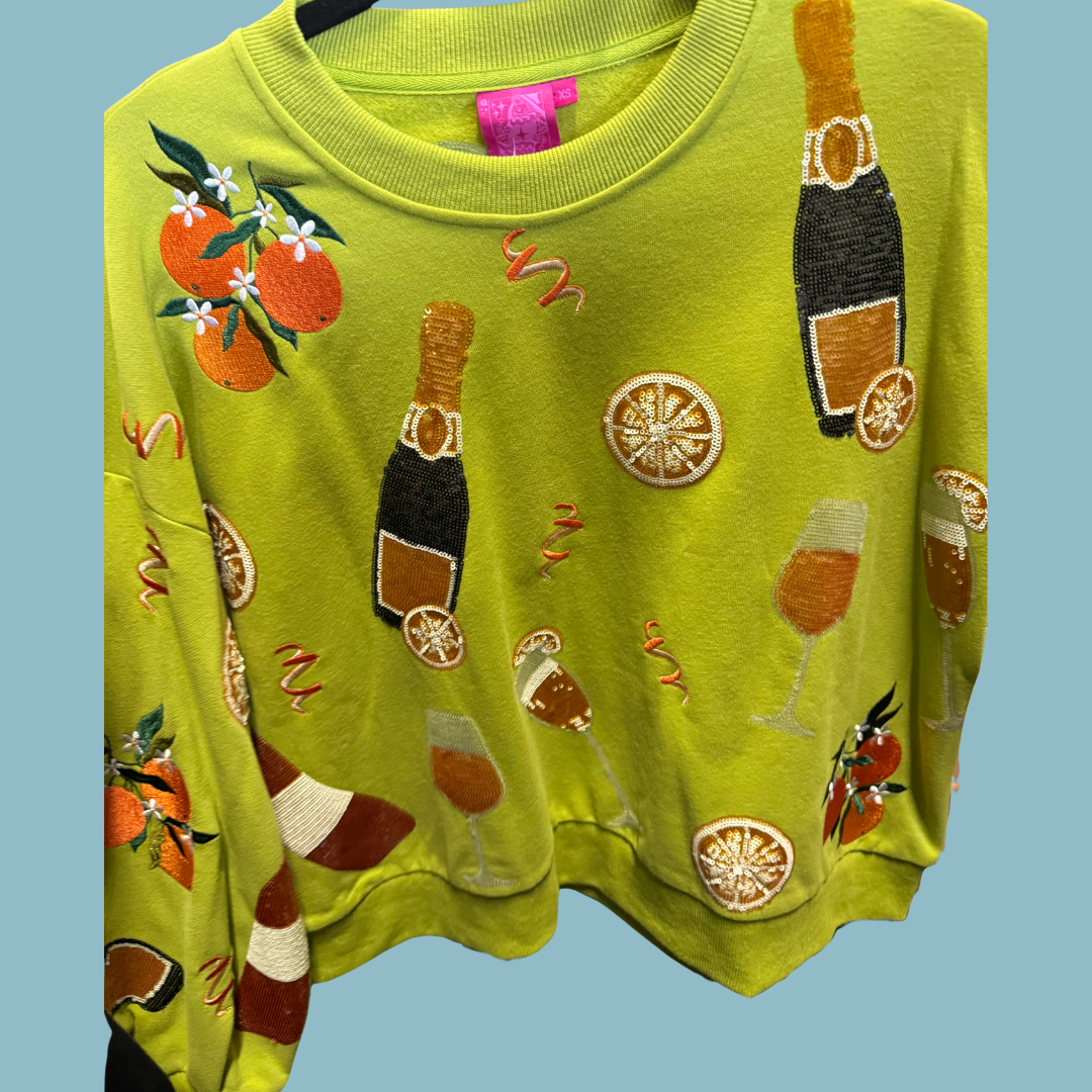 Queen of Sparkles-Green Mimosa Sweatshirt