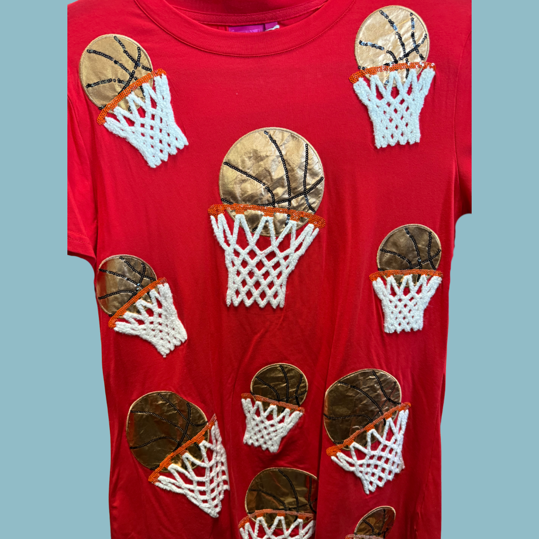 Queen of Sparkles-Red Basketball Dress