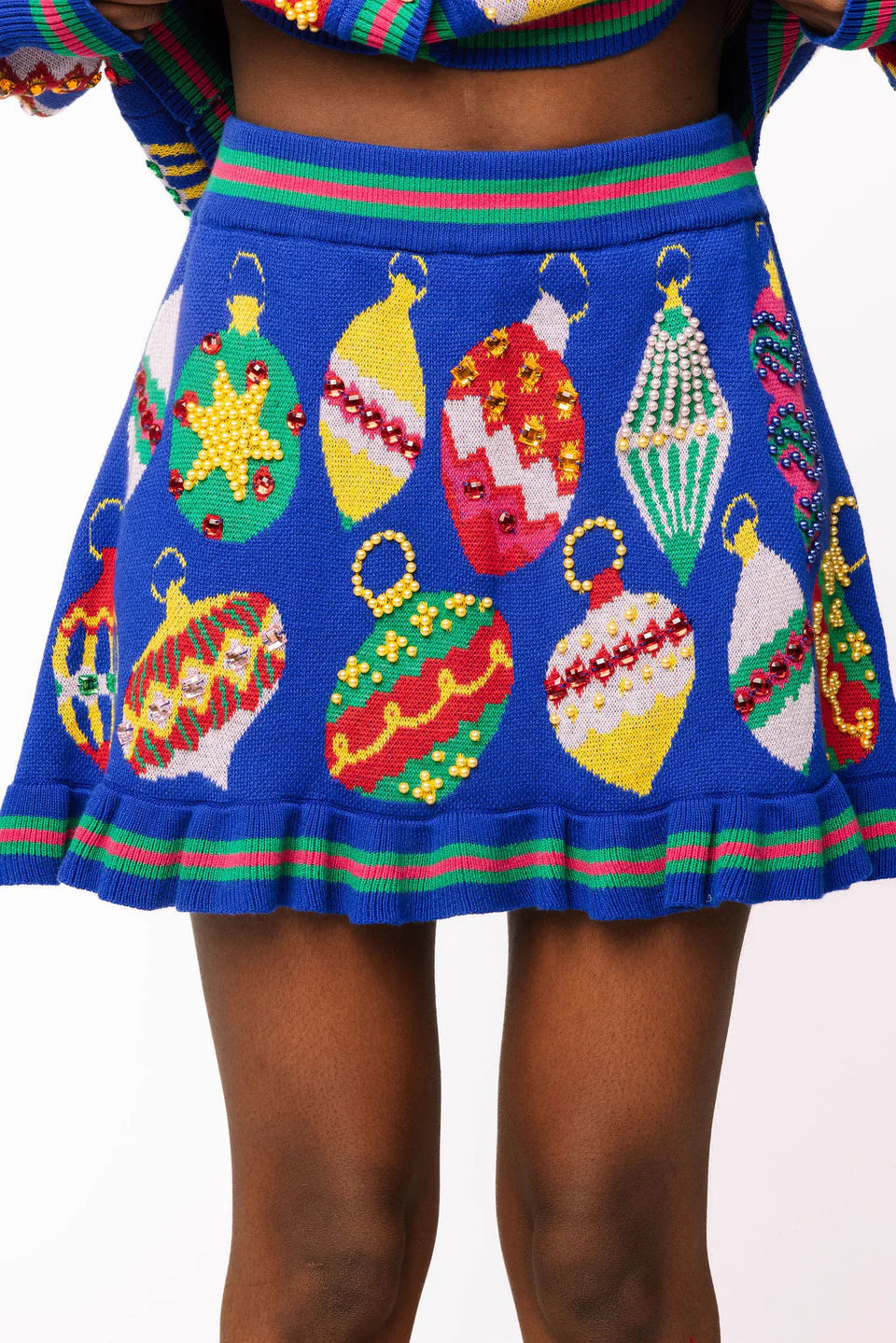 Queen of Sparkle-Royal Blue Multi Jeweled Ornament Skirt