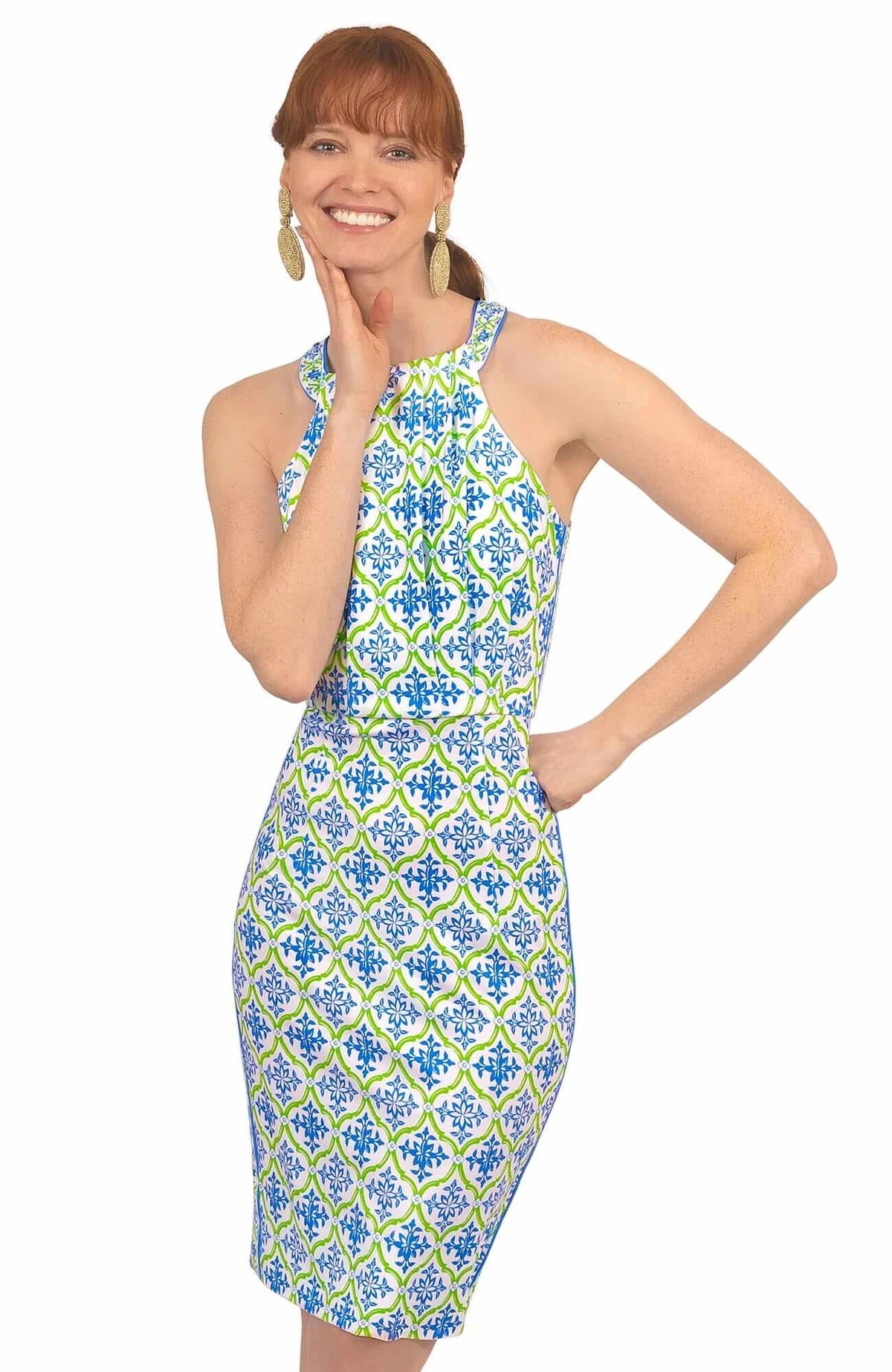Gretchen Scott - Blue/Green Bougie Dress