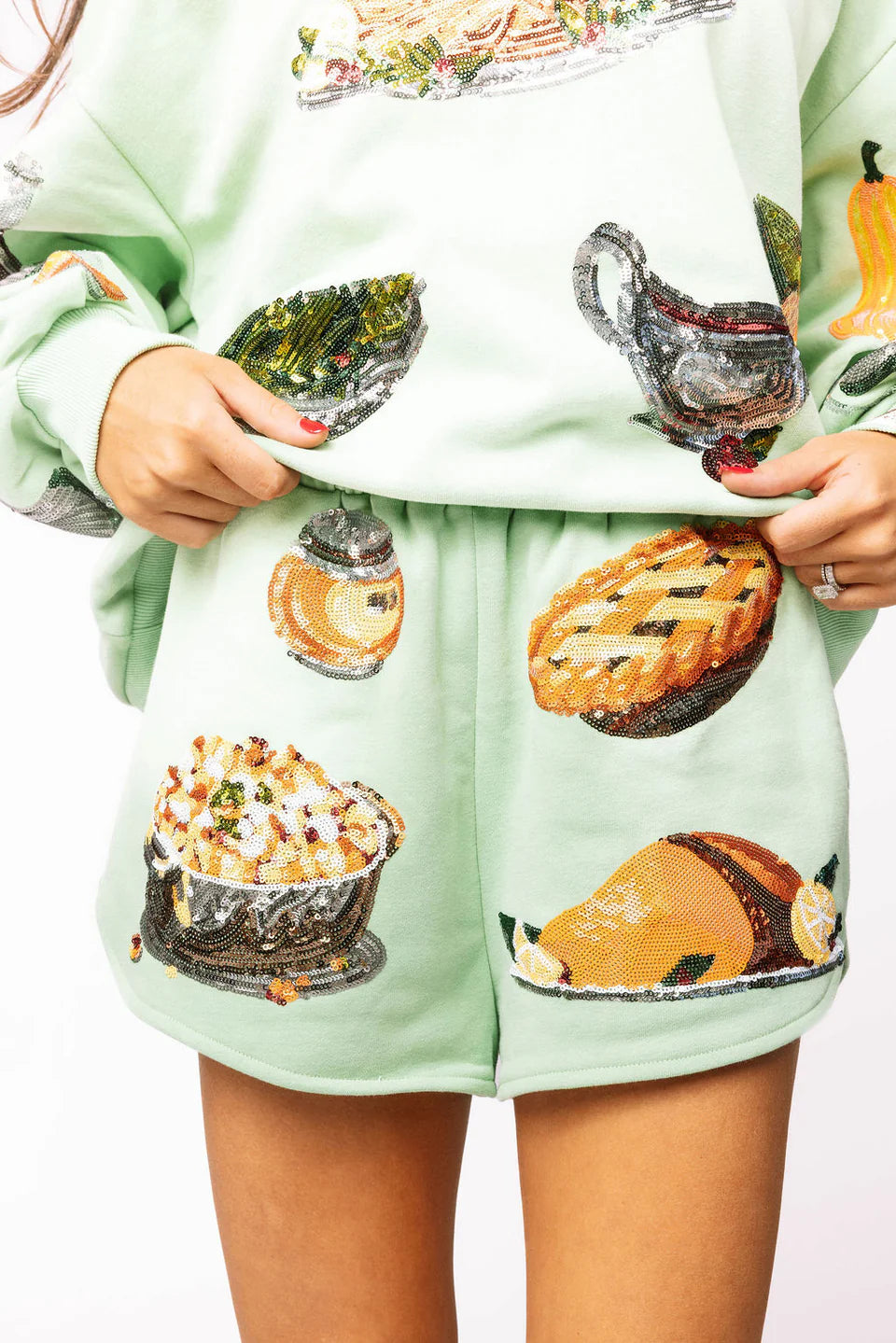 Queen of Sparkles-Mint Turkey Short